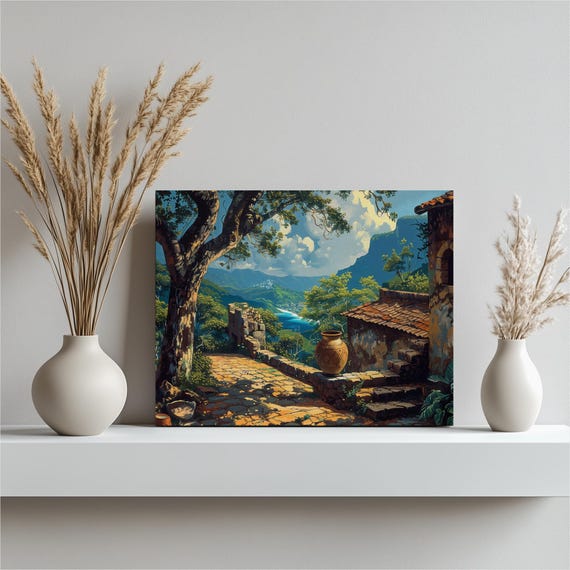 Honduras Canvas Wall Art Nostalgic Copan Ruins Detailed Oil Paint Lenca Pottery High Resolution Realistic Decor Artwork For Home And Office