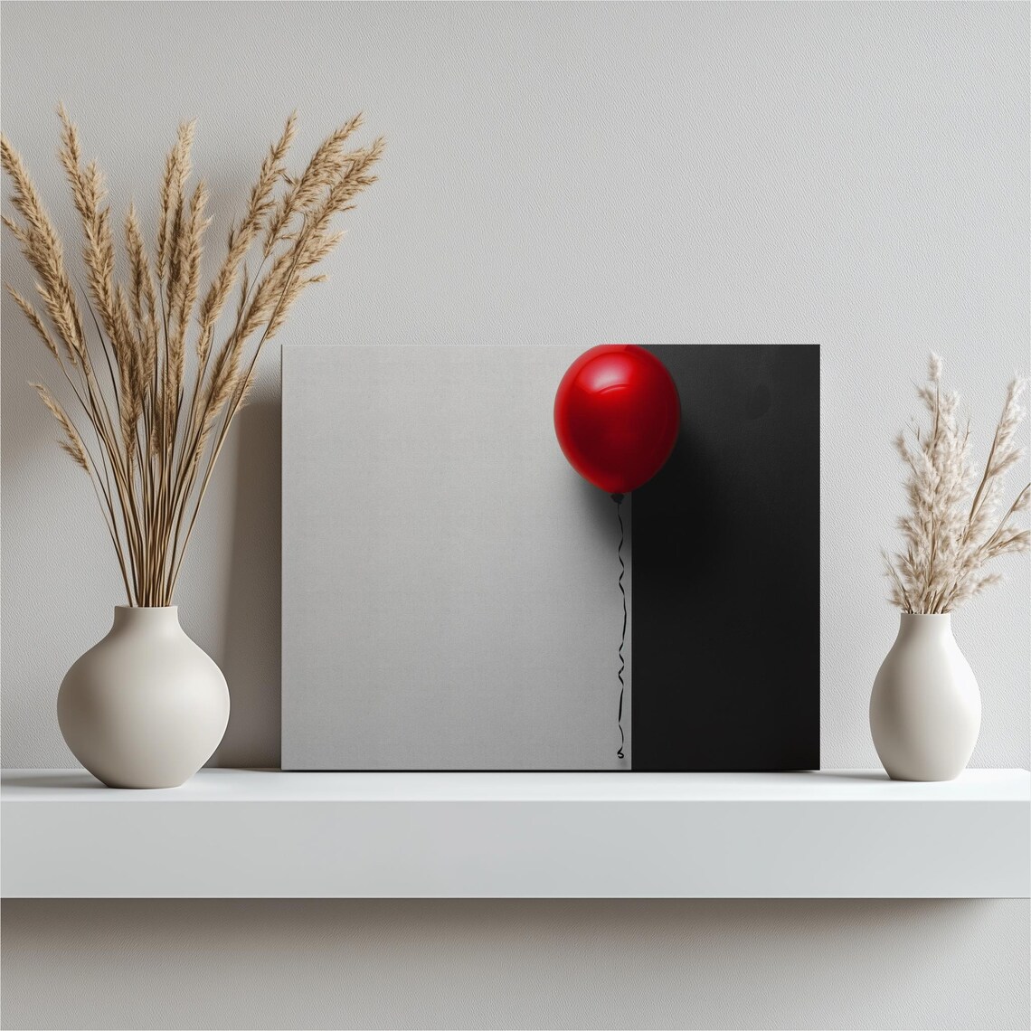 Red Balloon Minimalist Photography Bold Color Pop Modern Wall Art