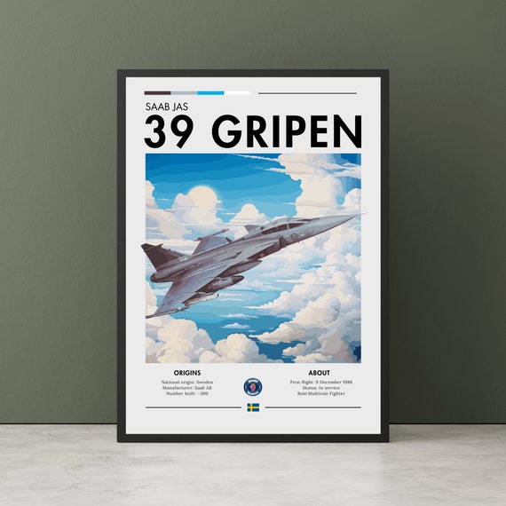 Saab JAS 39 Gripen Aviation Art Print