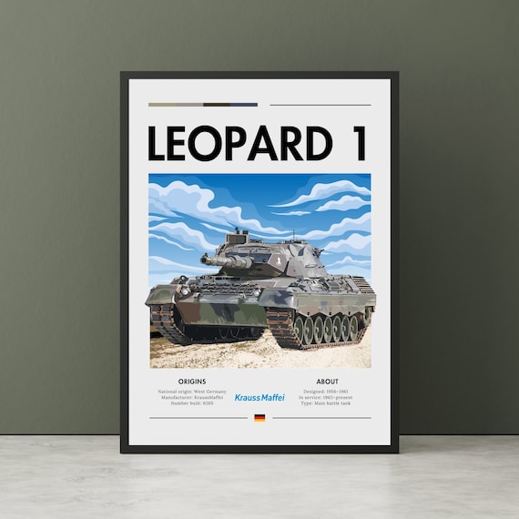 Leopard 1 Tank Print Postworld War Ii Tanks Art Main Battle Clouds Ground Poster German Wall