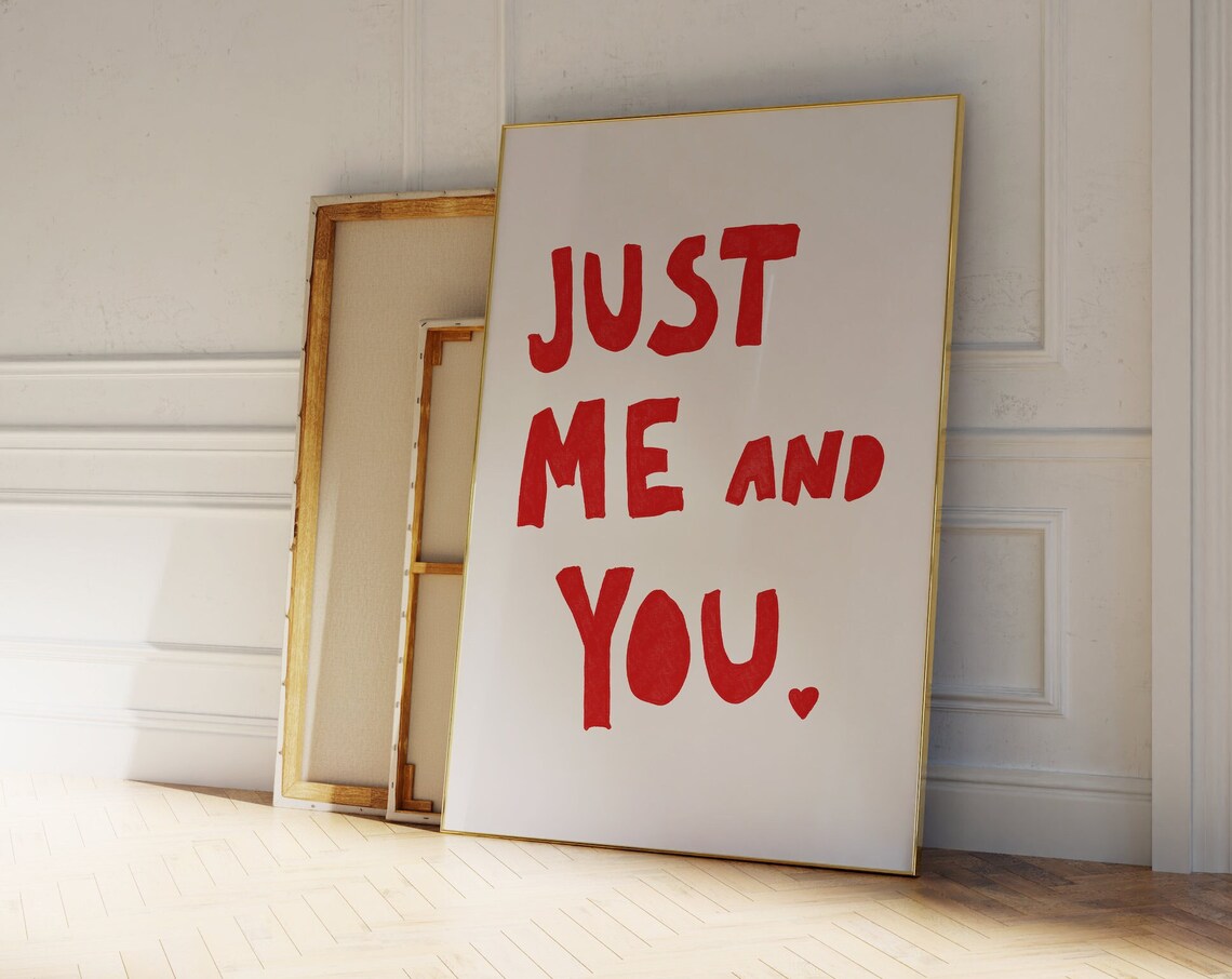 Coquette Red Heart Poster, Apartment Decor Art Print