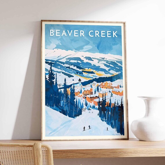Beaver Creek Colorado Blue Mountain Panorama Ski Poster Vista