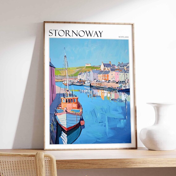 Stornoway Poster Scotland Travel Poster Island Poster Scottish Decor Stornoway Travel Print Stornoway Wall Decor Scottish Gift Poster