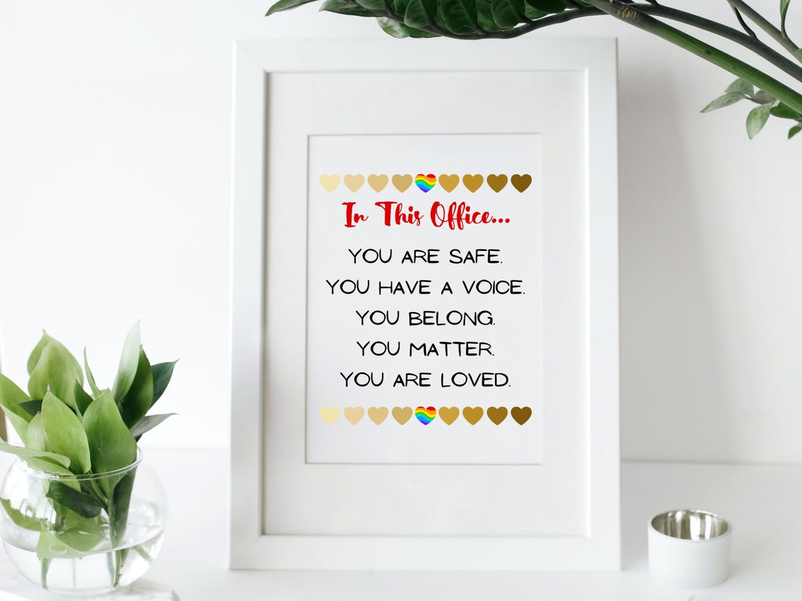 In This Office You Are Safe Beloved Affirmations Counselor Poster - Image 3