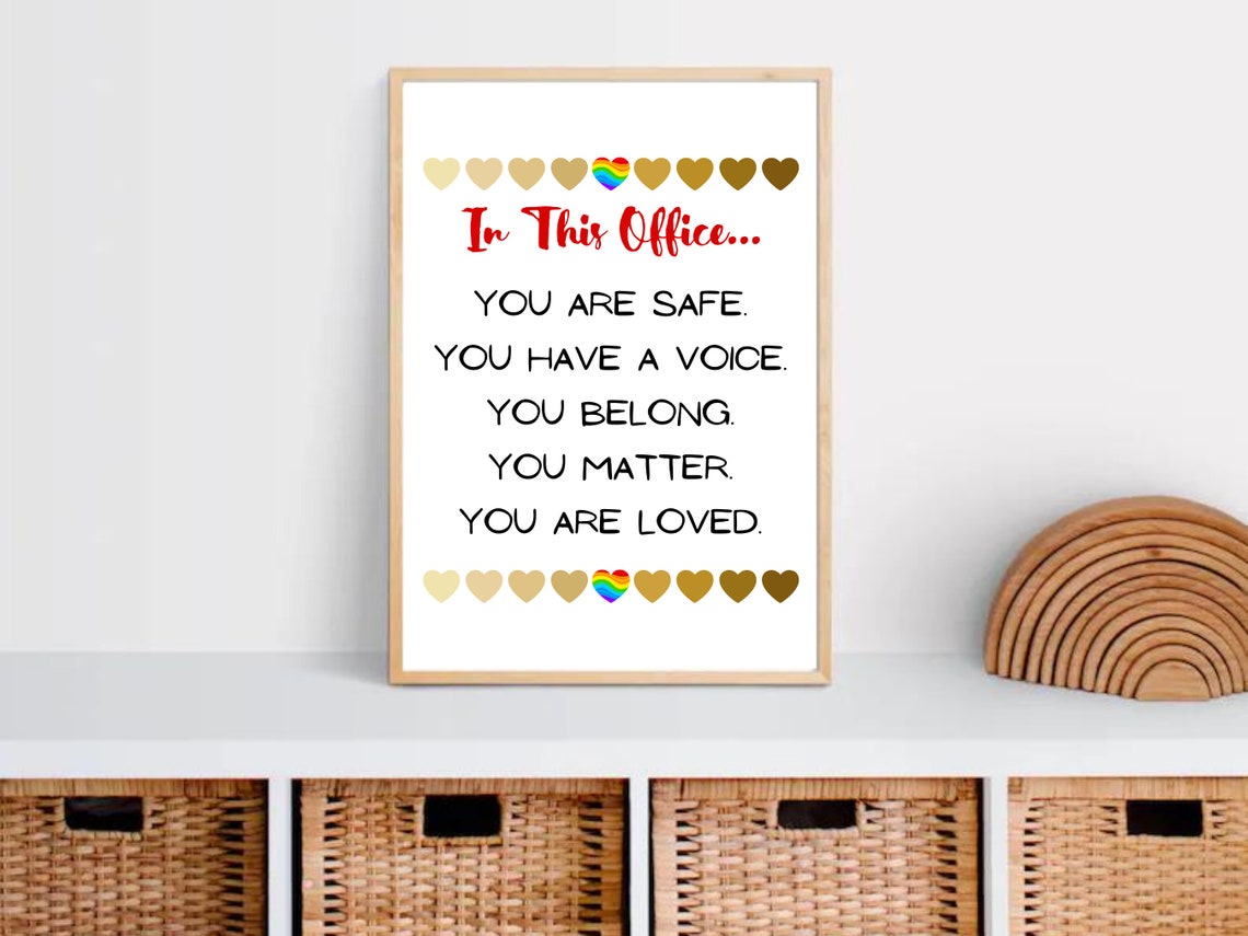 In This Office You Are Safe Beloved Affirmations Counselor Poster - Image 2