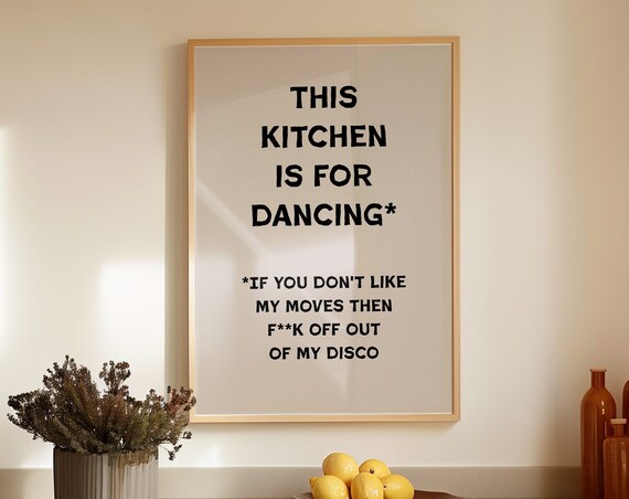 Funny Kitchen Decor Cute Cooking Art Kitchen Wall Art Print Minimalist Typography Print Black And White Chef Art Print