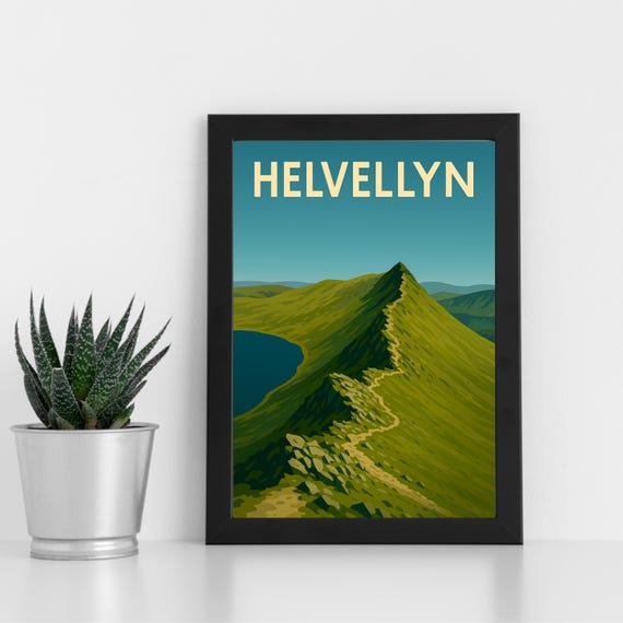 Helvellyn Print Artwork L Lake District Mountain Custom Poster Postcard Framed Greeting Card Portrait