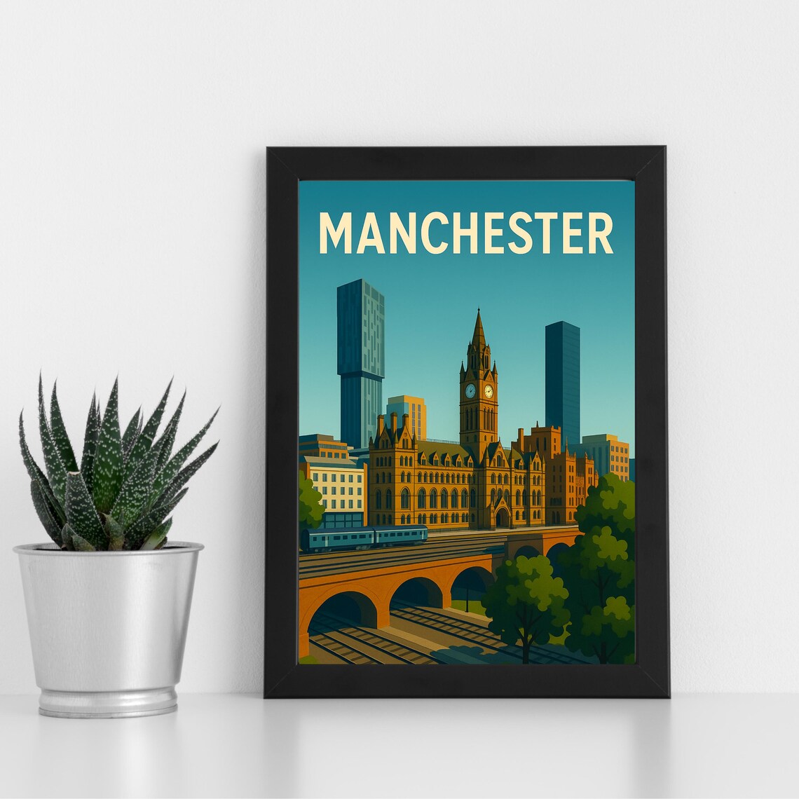 Manchester Portrait Art Print, Greater Poster