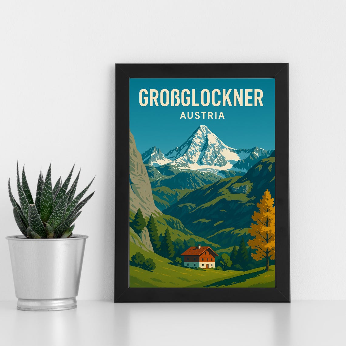Grossglockner Austria Vintage Alpine Mountain Travel Wall Poster