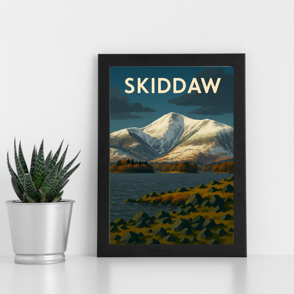 Skiddaw Print Artwork L Lake District Mountain Custom Poster Postcard Framed Greeting Card Portrait