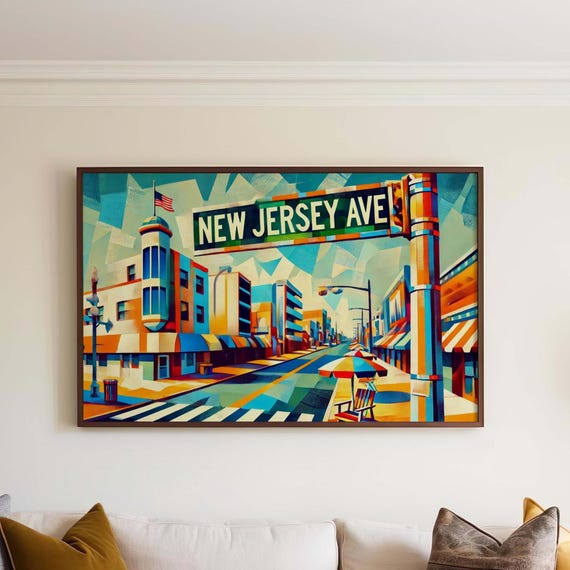 New Jersey Avenue Art Print Wildwood Travel Poster