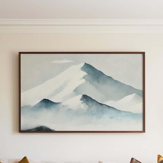 Nature Gift Mountain Wall Art Snowy Print Cozy Home Decor Housewarming New Family Rustic Decoration