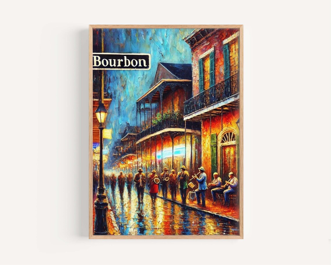 Bourbon Street, New Orleans Travel Poster
