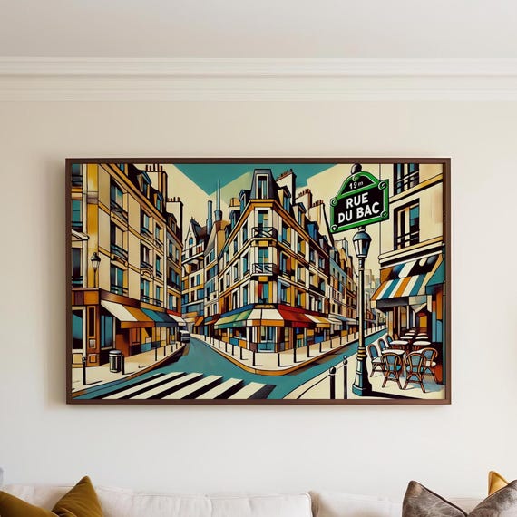 Rue Du Bac Paris Travel Poster, French Decor