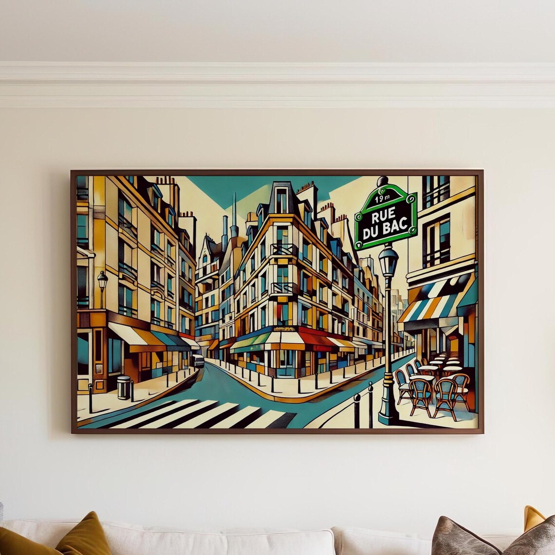 Rue Du Bac Paris Travel Poster, French Decor