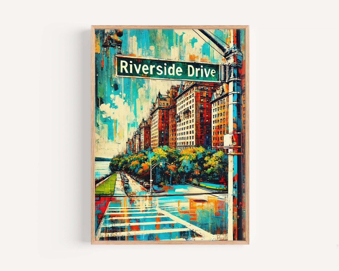 Riverside Drive Manhattan Travel Poster, New York City
