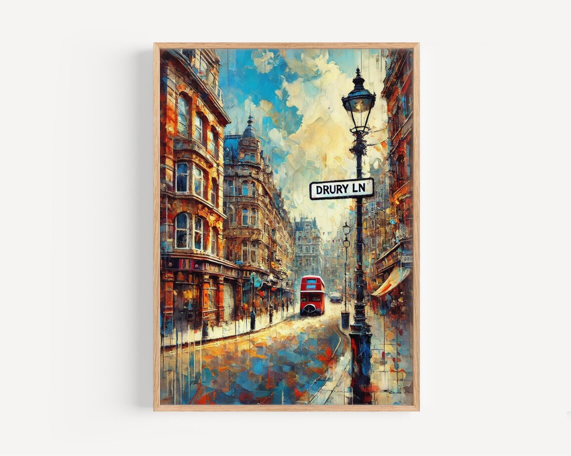London Drury Lane Vintage Travel Poster