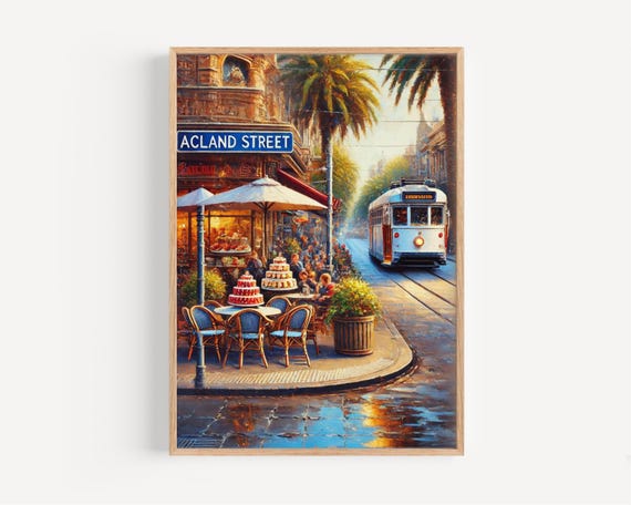 St Kilda Wall Art Acland Street Print Travel Poster Australia Decor Housewarming Gift