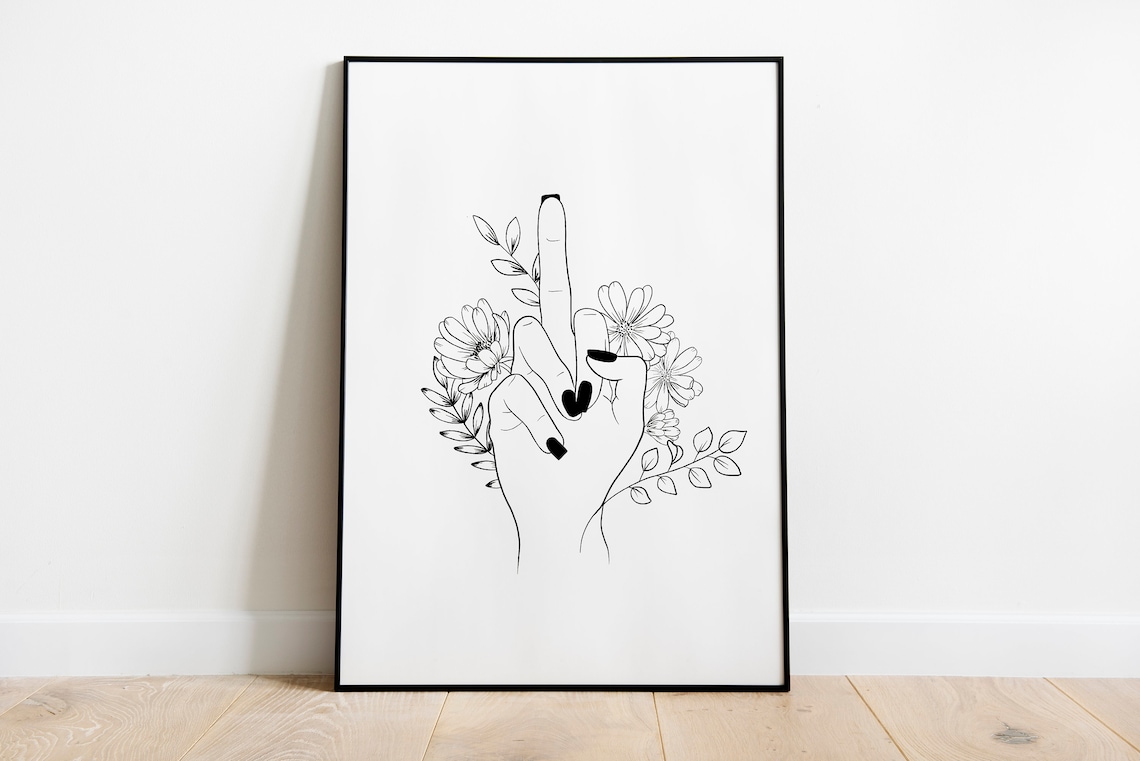 Middle Finger Line Art