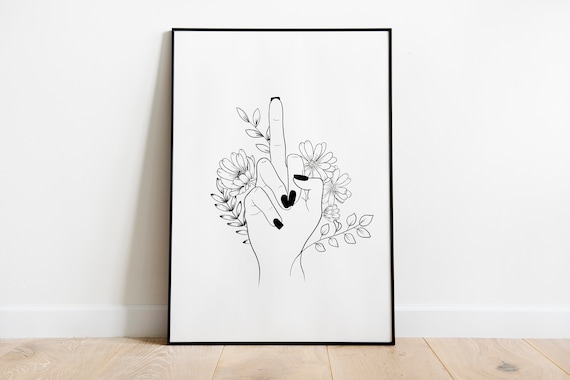 Middle Finger Line Art