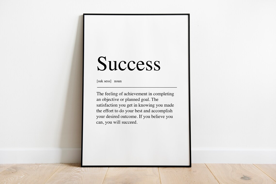 Success Definition Quote Art Print, Typography