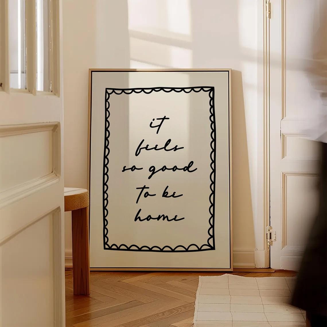 It Feels So Good To Be Home Handwritten Script Typography Poster