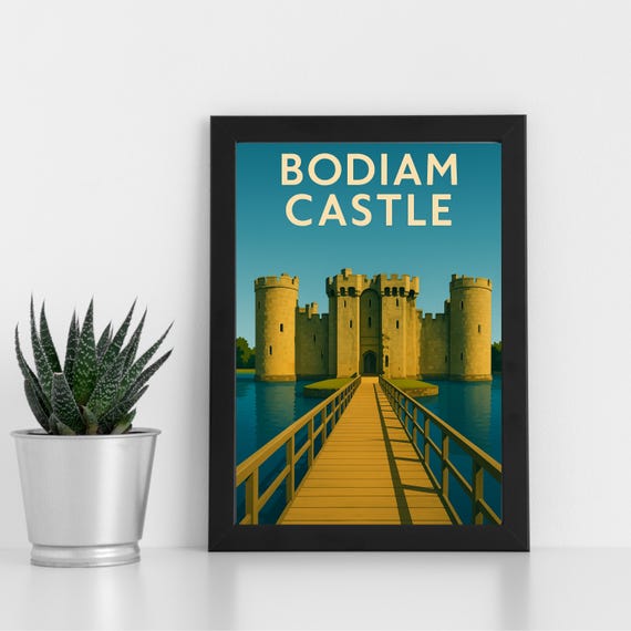Bodiam Castle Print Artwork L Poster Postcard Framed Greeting Card Portrait