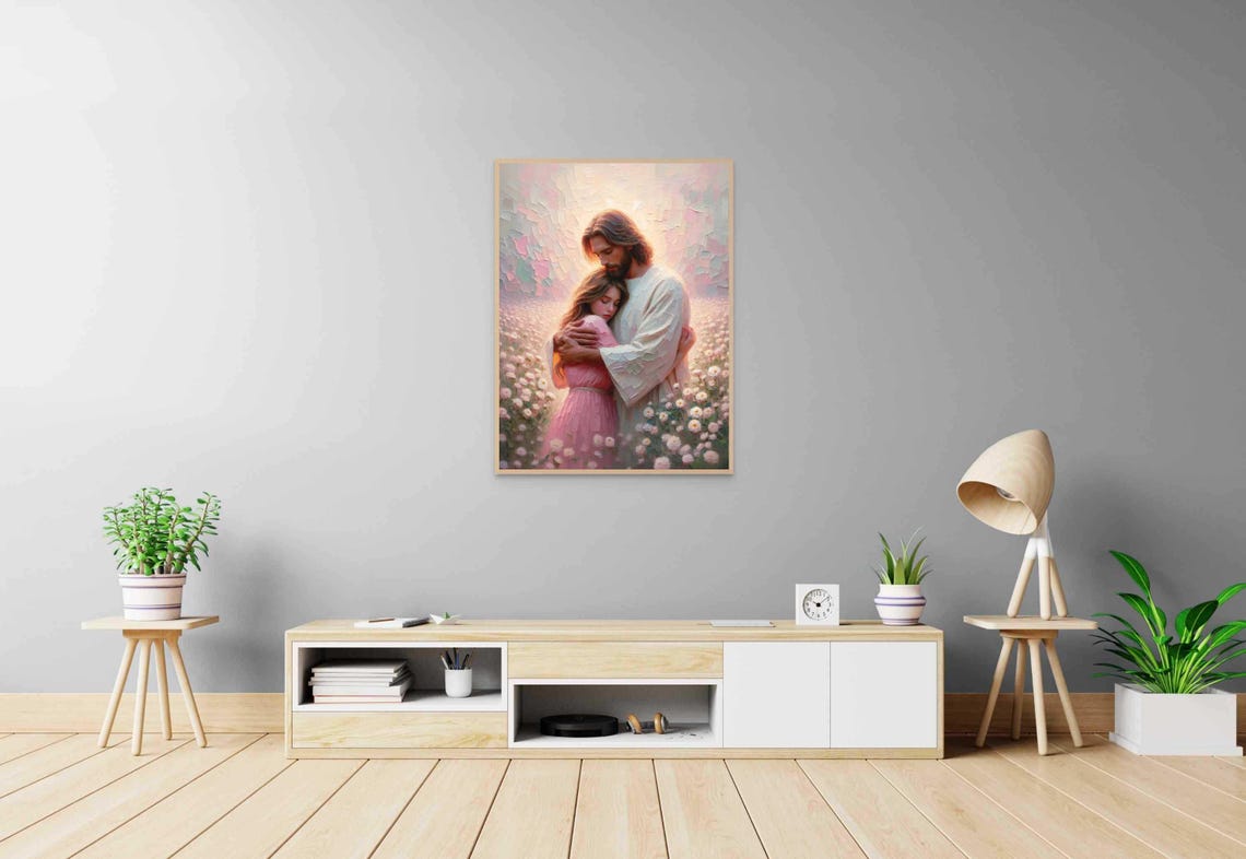 Loved By Him Christian Painting Jesus And Woman Picture Of Jesus Lds Painting Bible Prints Jesus With Girl Jesus Picture Jesus Png - Image 5
