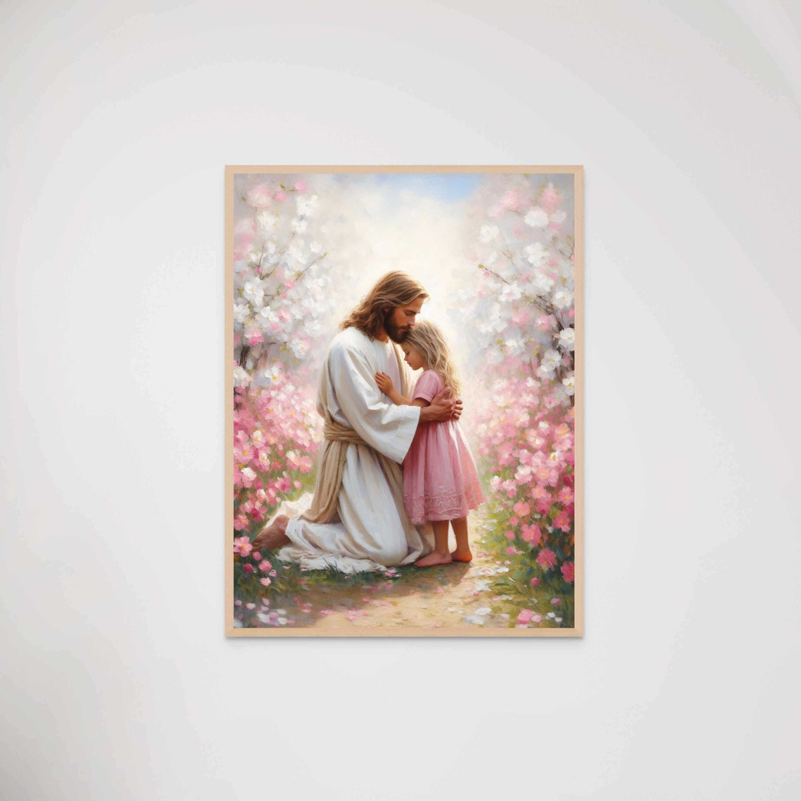 Jesus Loves You Christian Wall Art Jesus And Girl Jesus Art Lds Wall Art Bible Art Jesus And Children Christian Kids Painting Png