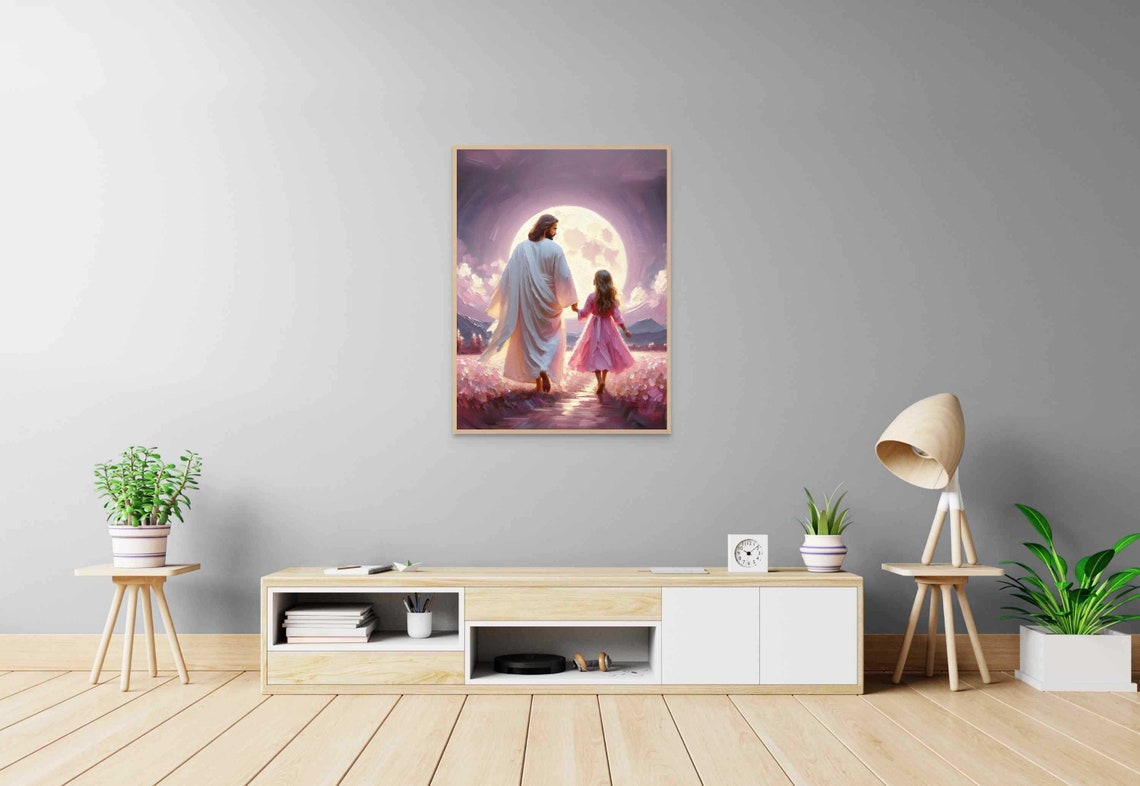 Love And Moonlight Christian Painting Jesus And Girl Art Jesus Painting Lds Art Bible Art Christian Art For Women Jesus And Kids Art - Image 6