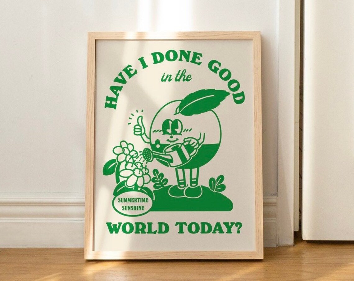 Retro Quote Art Print, Vintage 70s Wall Decor