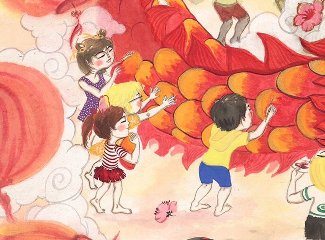 Year Of Dragon Chinese Style Art Print, Nursery Decor - Image 3