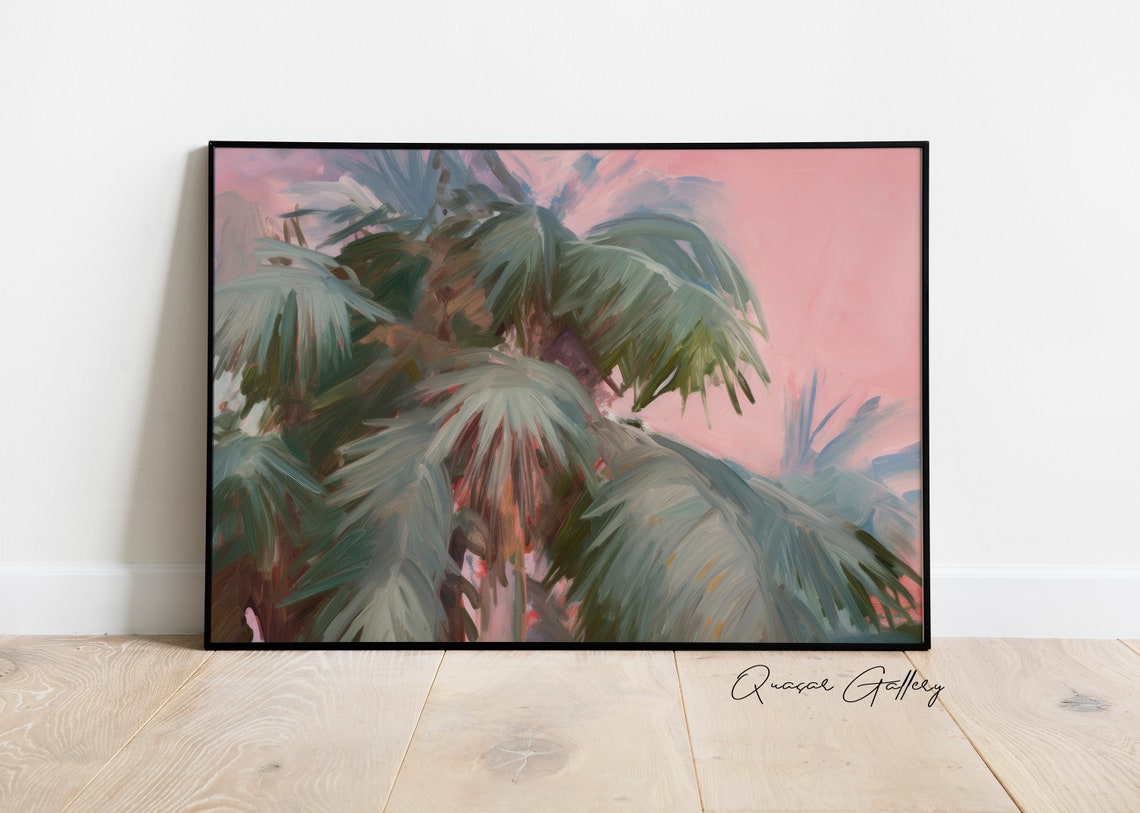 Tropical Palm Tree Art Print, Contemporary Beach Decor - Image 3