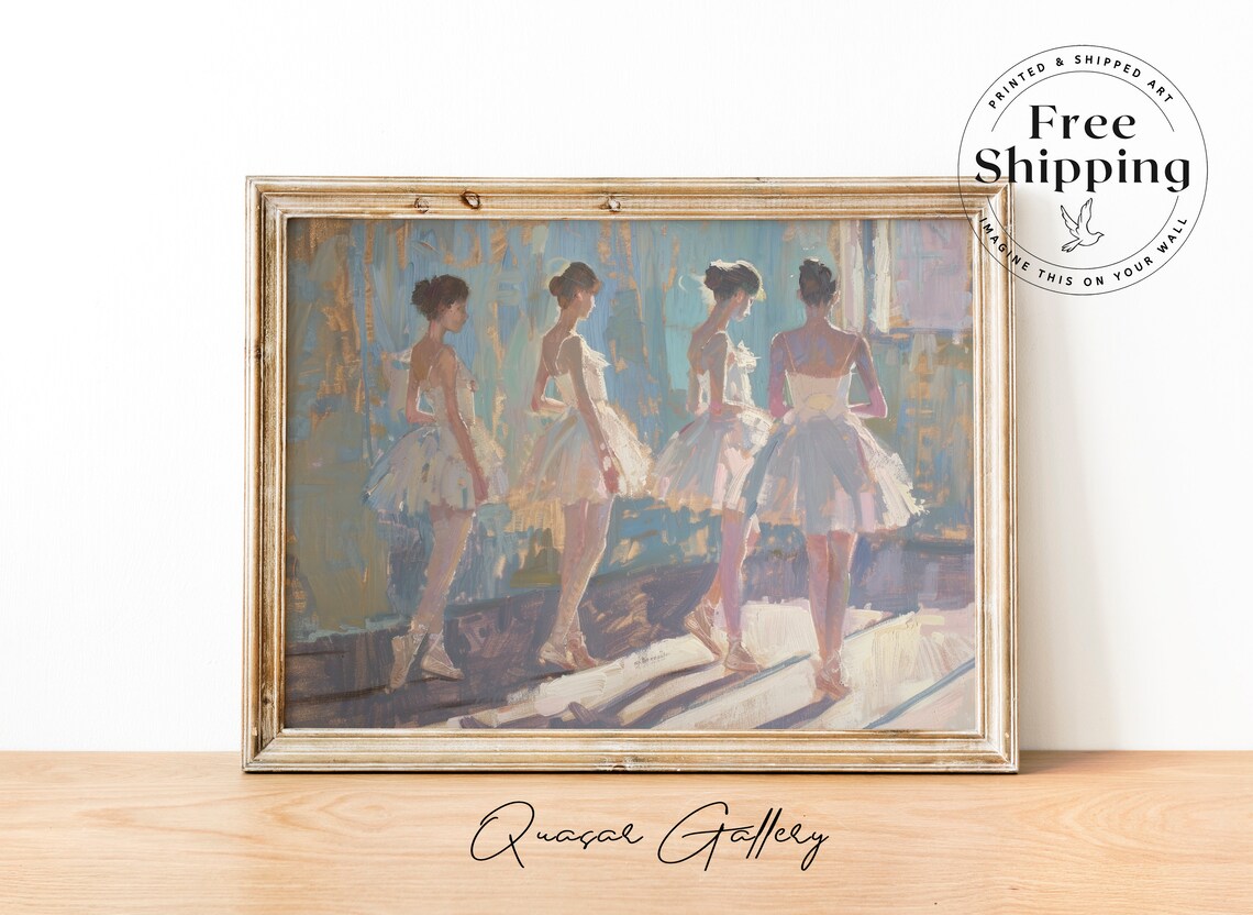 Vintage Ballerina Poster, Girls Nursery Room Decor