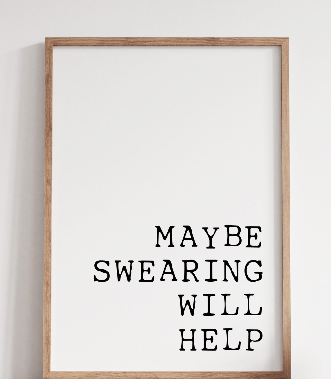 Maybe Swearing Will Help Funny Sarcastic Office Quote Poster - Image 3