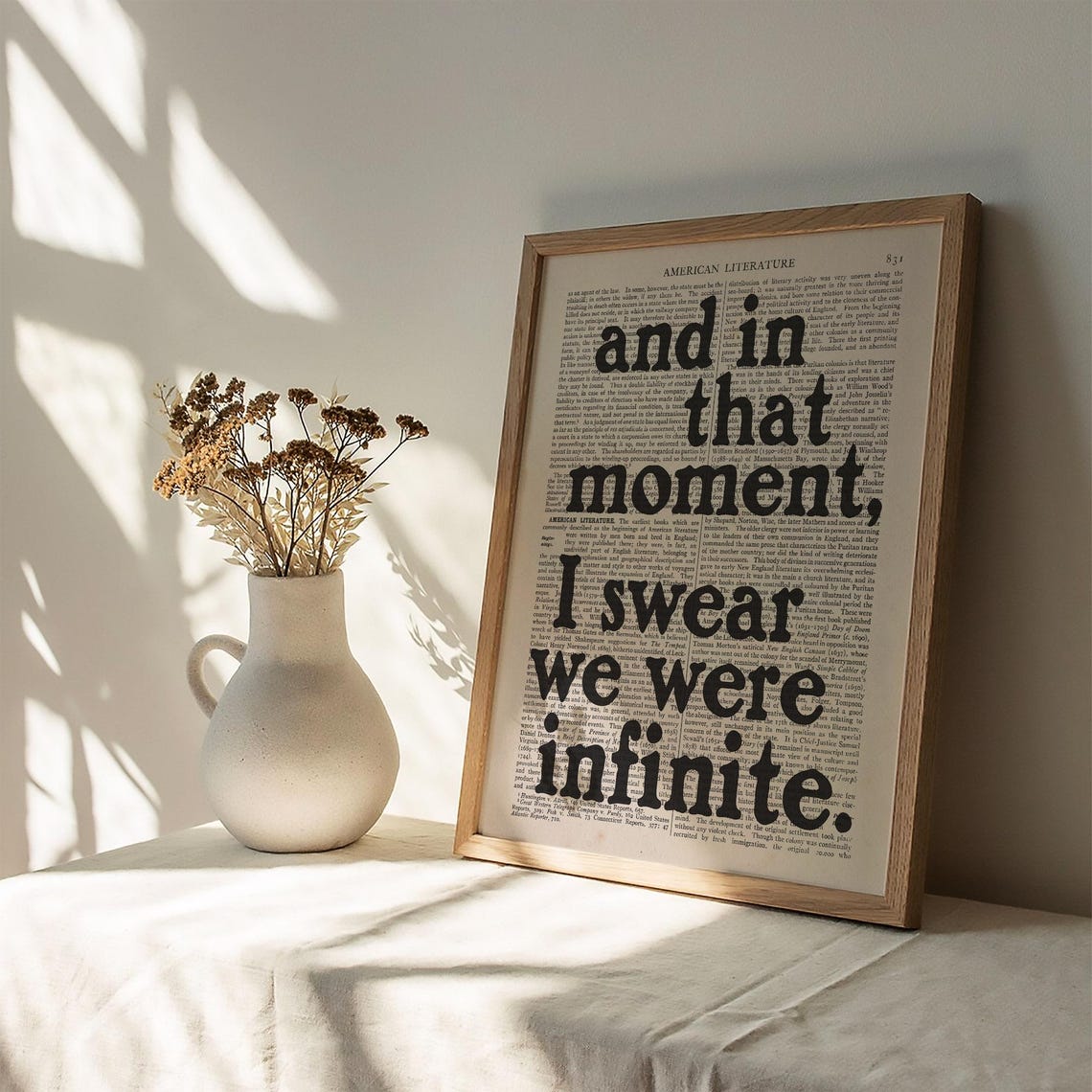 Stephen Chbosky And In That Moment I Swear We Were Infinite Quote Art - Image 2