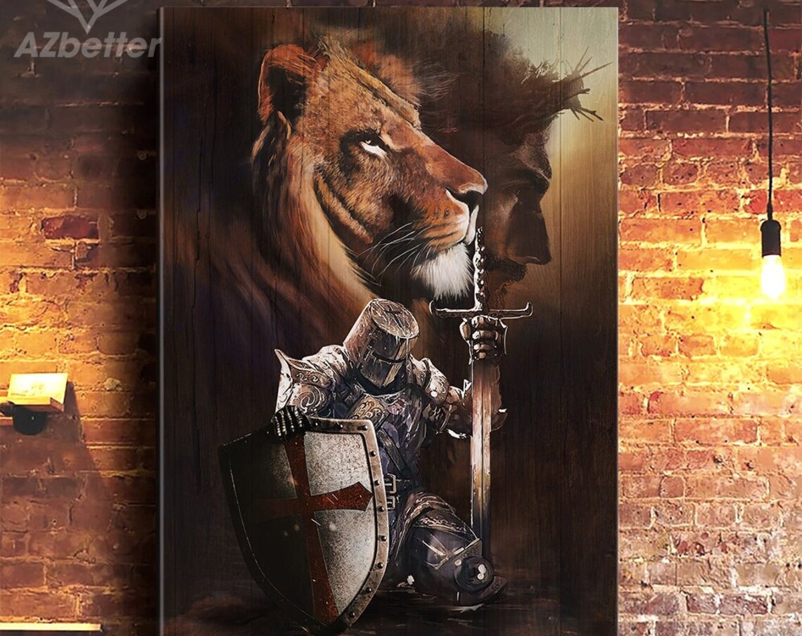 Lion God Armor Of God God Wall Art Home Decor Christian Gift Idea Warrior Of God Lion Of Judad Knight Of God - Image 5