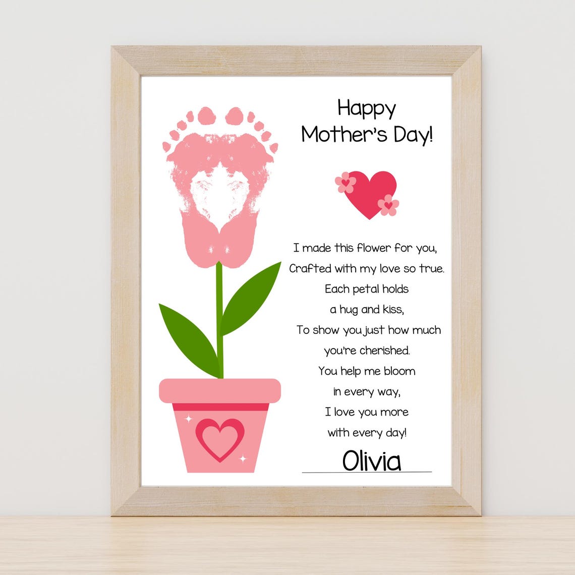Mother's Day Handprint Craft Gift For Mom, Art Print - Image 3