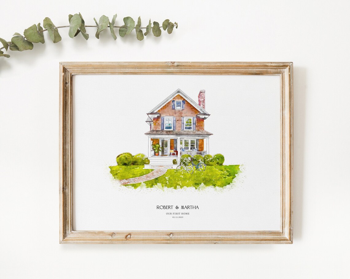 Personalised Watercolour House Portrait Art Print