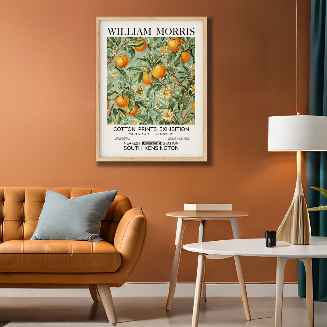 William Morris Orange Tree on Green Botanical Exhibition Poster - Image 2