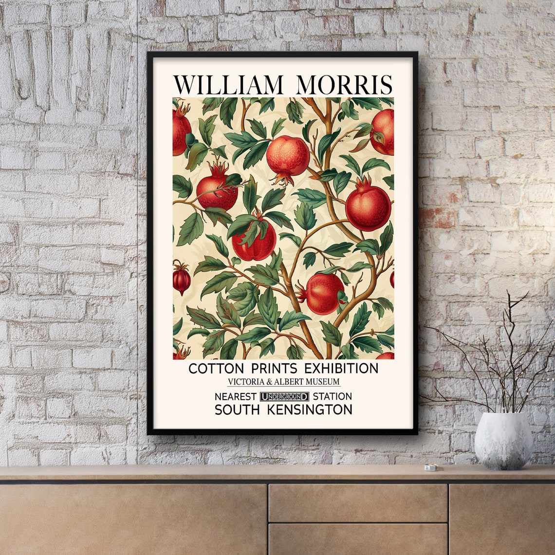 William Morris Pomegranate Fruit Botanical Exhibition Poster - Image 2