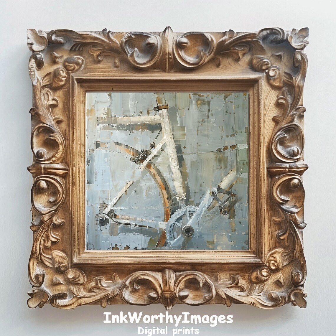Abstract Bicycle Painting, Modern Industrial Decor - Image 6