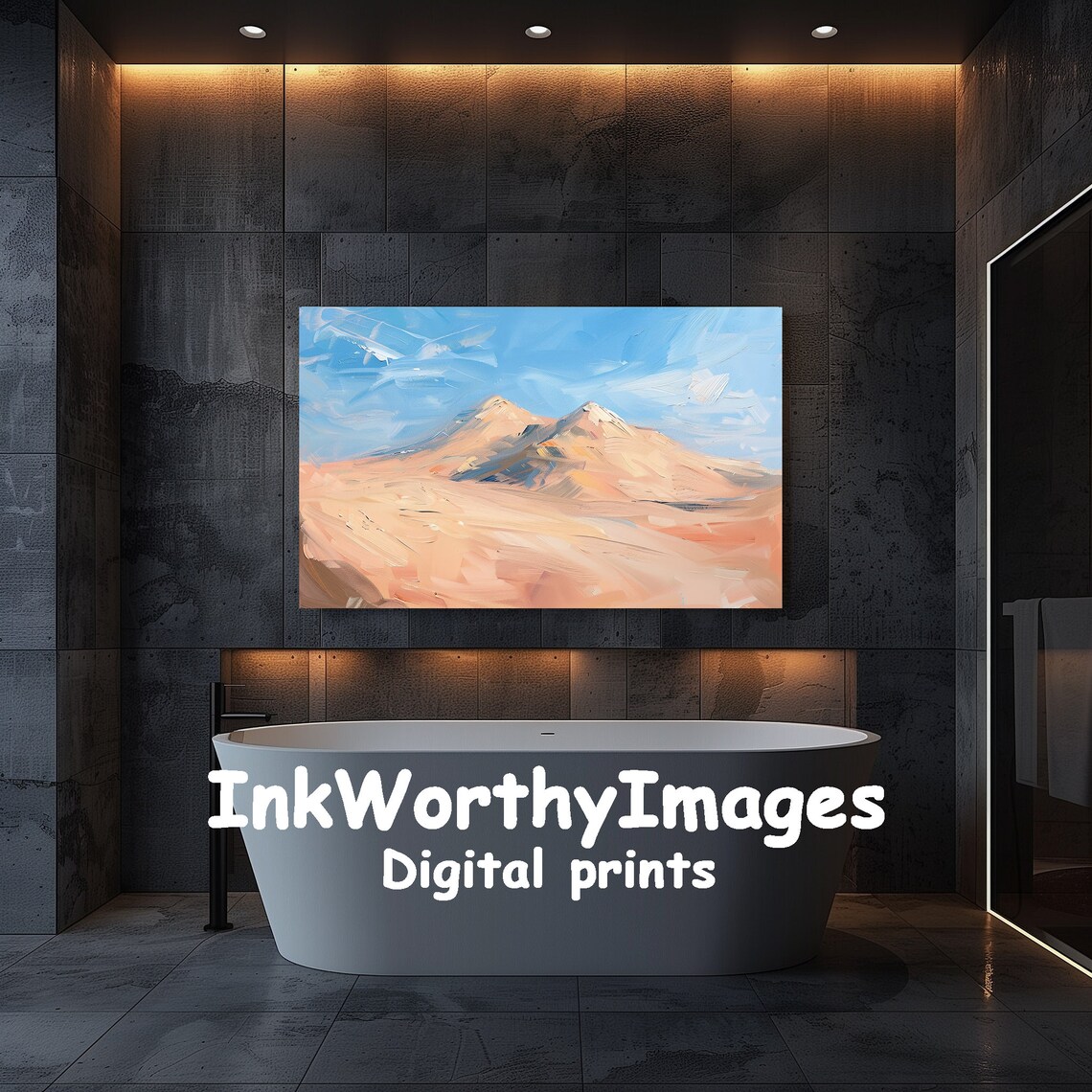 Abstract Desert Landscape, Pastel Sand Dunes - Image 5
