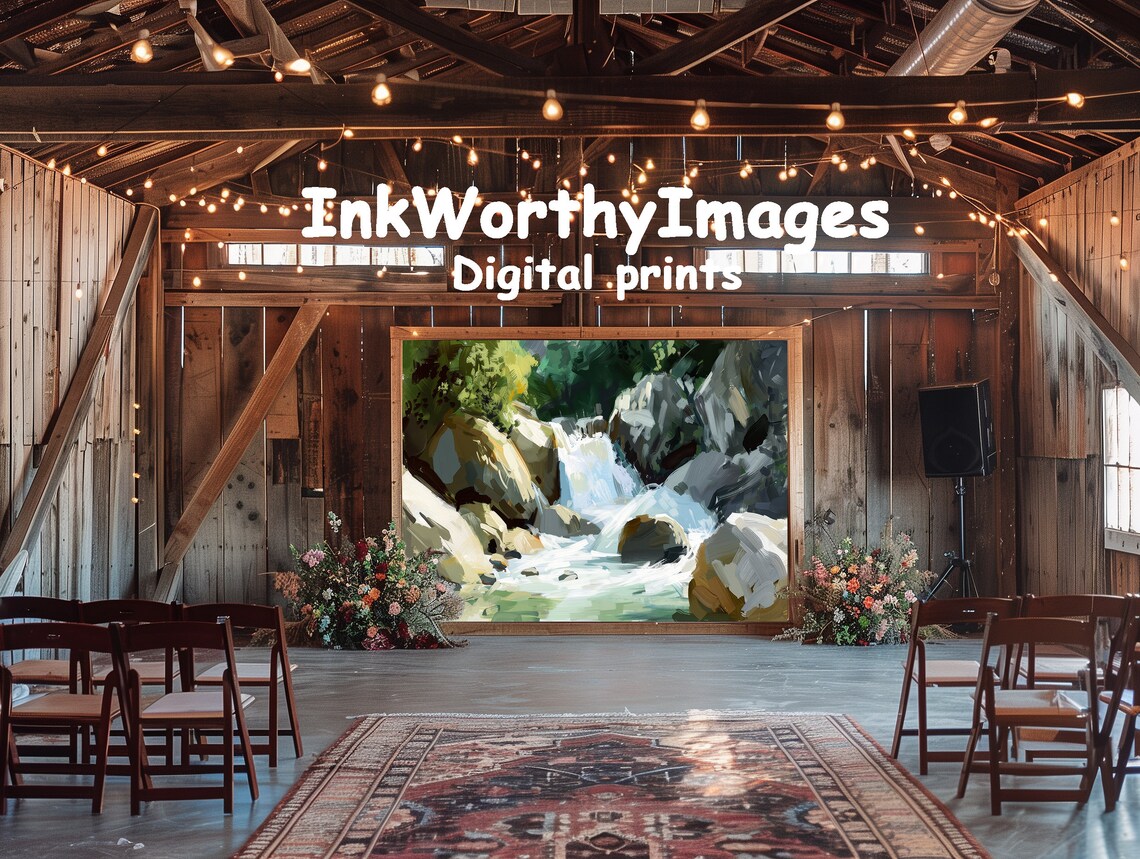 Abstract Waterfall, Colorful Landscape Nature Scene - Image 6