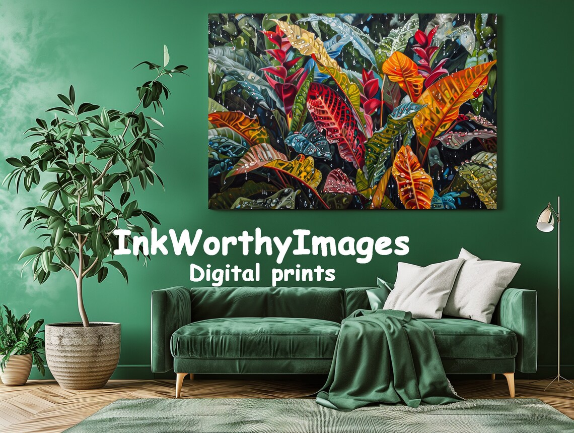 Tropical Rainforest Foliage Art Print, Jungle Leaves - Image 2