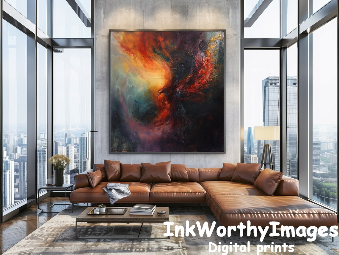 Fiery Abstract Swirl, Dynamic Energy Artwork - Image 5