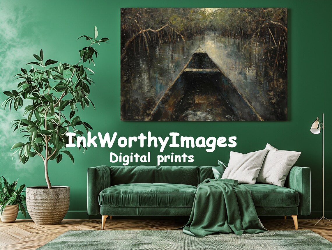 Mystical River Journey, Dark Forest Landscape - Image 3