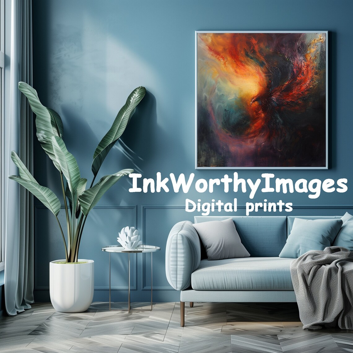 Fiery Abstract Swirl, Dynamic Energy Artwork - Image 2