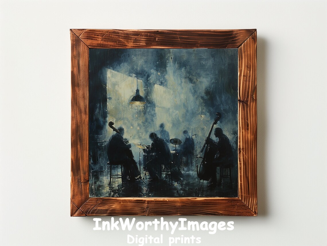 Moody Jazz Band Performance, Atmospheric Music Art - Image 2