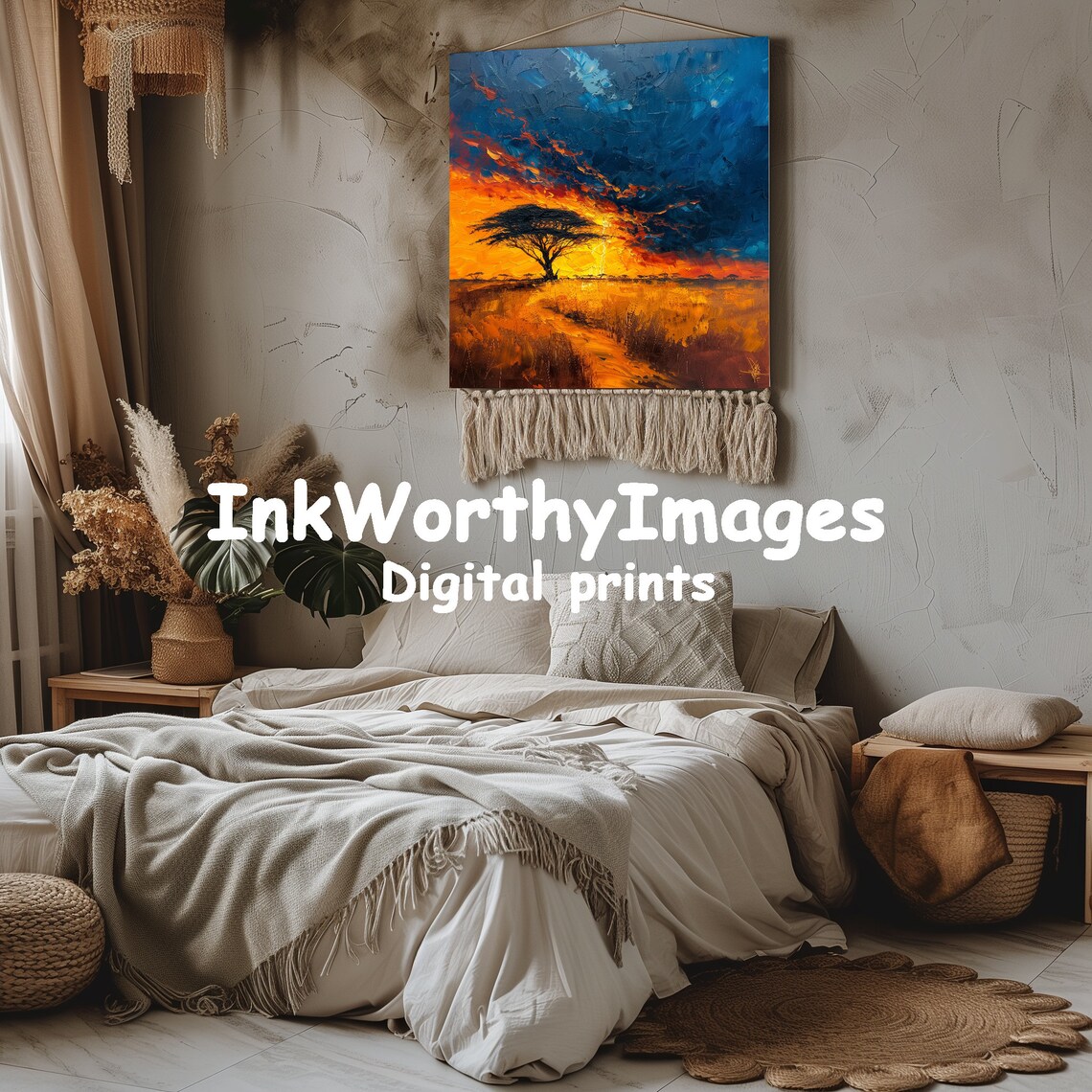 Sunset In The Savannah, African Landscape Painting - Image 3